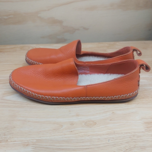 UGG Elodie Slipper shoes Terracotta Orange leather Shearling slip on 9 - Picture 5 of 7